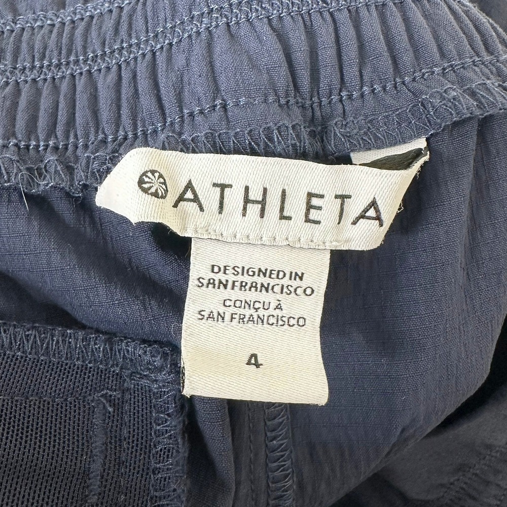 Athleta Trekkie High Rise Parachute Pants Navy Blue Elastic Waist Hiking Size 4 - Picture 4 of 12